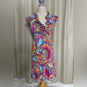 Lilly Pulitzer retro Clare dress Optical Illusion pattern - L